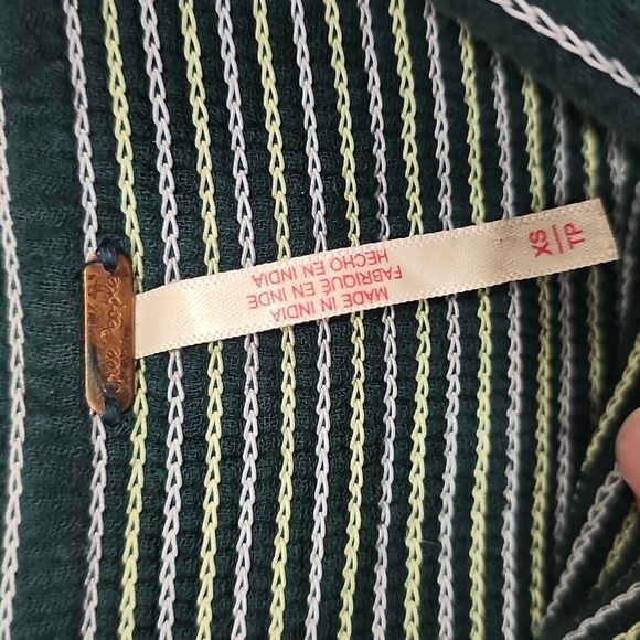 Free People Tori Embroidered green dress  XS - Picture 2 of 3